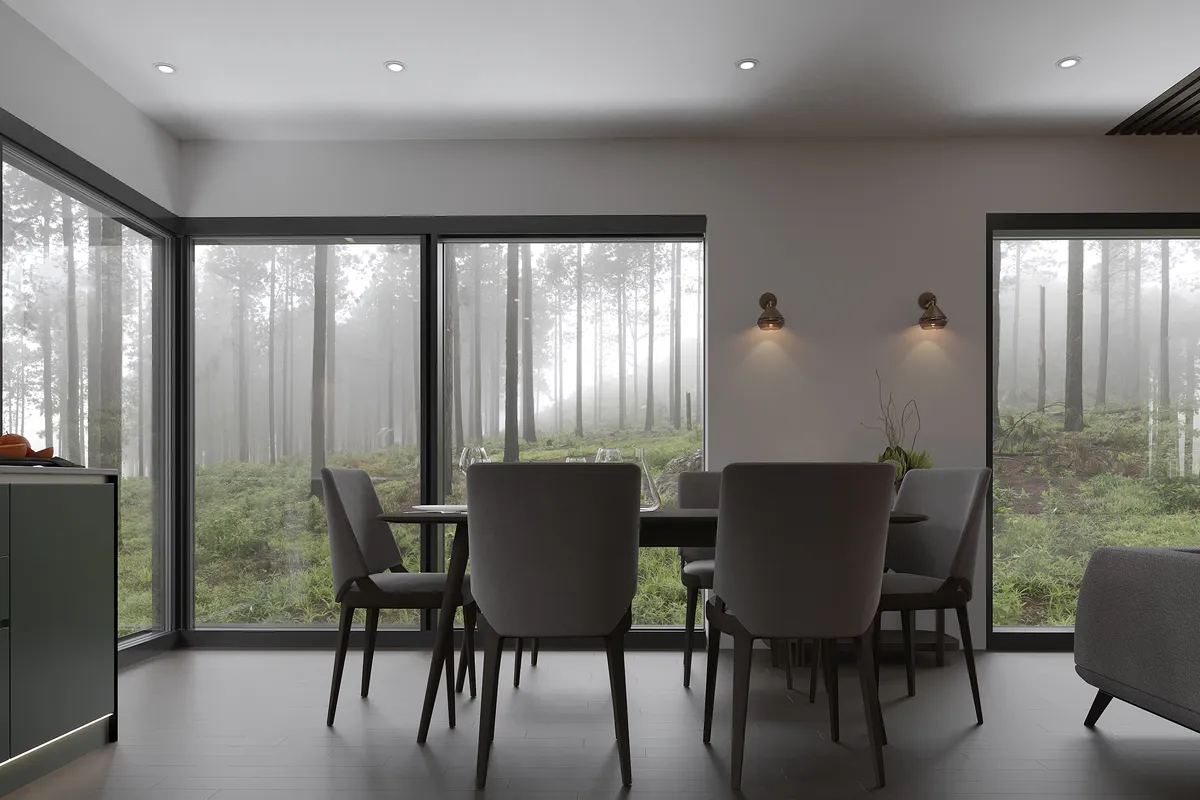 The Woodland Retreat interior, 3D visualisation